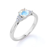 Antique 1.25 ct Round Moonstone Engagement Ring