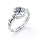 Snowflake 0.95 Ct Round Salt and Pepper Diamond Bridal Set