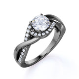 1 Ct Round Cut Diamond Twisted Engagement Ring