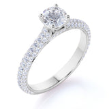 1 Ct Round Cut Diamond Micro Pave Engagement Ring