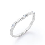Trilogy - 0.05 TCW Marquise Cut - Curved Wedding Band