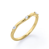 Trilogy - 0.05 TCW Marquise Cut - Curved Wedding Band
