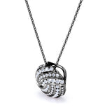 Intertwined 0.55 carat Round Moissanite/ Diamond Pendant Necklace in 18 Black Gold Over Silver