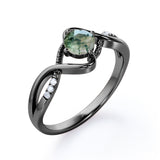 Infinity 0.6 Carat Round Moss Agate Engagement Ring