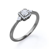 Certified 0.50 Ct Princess Lab Diamond Trilogy Engagement Ring