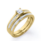 Certified Channel 0.50 Ct Princess Lab Diamond Bridal Set