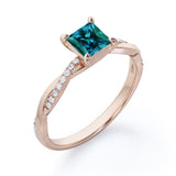 Minimal 4 Claws 1.25 Carat Princess Cut Lab Created Alexandrite And Diamond Infinity Engagement Ring In White Gold