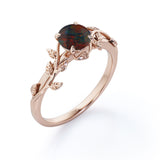 1 Ct Round Cut Lab Created Black Opal Floral Engagement Ring