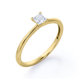 Solitaire 0.5 carat Square Moissanite Engagement Ring - Birthday Gift For Women - in White Gold