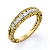 Vintage Filigree 0.25 Carat Tapered Wedding Band