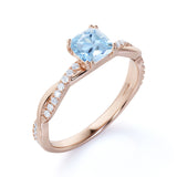1.25 ct Cushion Aquamarine Infinity Engagement Ring