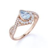 1.75 ct Teardrop Aquamarine Antique Infinity Engagement Ring