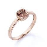 On Sale: 1 Carat Solitaire Cushion Cut Morganite Infinity Engagement Ring in Rose Gold