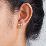 Twin Basket Set 1 Carat Round Certified Moissanite Infinity Stud Earrings with Screw Back in Rose Gold