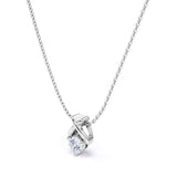 X-Shaped Round Cut Certified Lab Diamond Pendant Necklace in 18K White Gold over Silver