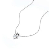 X-Shaped Round Cut Certified Lab Diamond Pendant Necklace in 18K White Gold over Silver