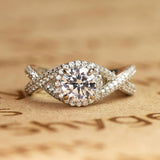 1.50 Carat Round Cut Moissanite Twisted Bridal Set