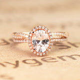 Unique 1.75 Carat Oval Cut Moissanite Wedding Bridal Ring Set in 18k Rose Gold Over Silver