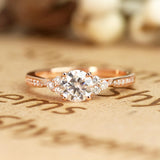 Cluster 1 Carat Round Moissanite Pave Engagement Ring