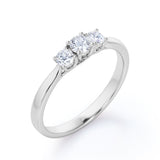 Certified Trilogy 0.50 Ct Round Lab Diamond Engagement Ring