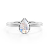 1 ct Teardrop Moonstone Solitaire Engagement Ring