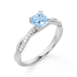 1.25 ct Cushion Aquamarine Infinity Engagement Ring