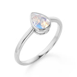 1 ct Teardrop Moonstone Solitaire Engagement Ring