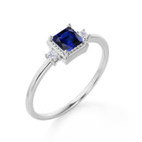 Bestselling 1.25 Carat cushion cut Blue Sapphire and Diamond Engagement Ring
