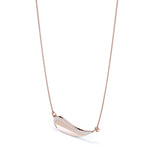 Solid Curved 0.15 carat Round Moissanite Pendant with 18k Rose Gold Over Silver Chain Necklace