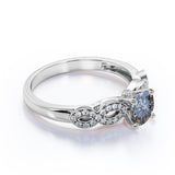 0.75 Ct Round Salt and Pepper Diamond Infinity Twisted Engagement Ring