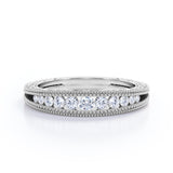 Vintage Filigree 0.25 Carat Tapered Wedding Band