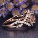 Infinity 1.50 ct Cushion Morganite Halo Engagement Ring