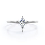 Dainty Solitaire 1 carat Kite Moissanite Engagement Ring in Black Gold