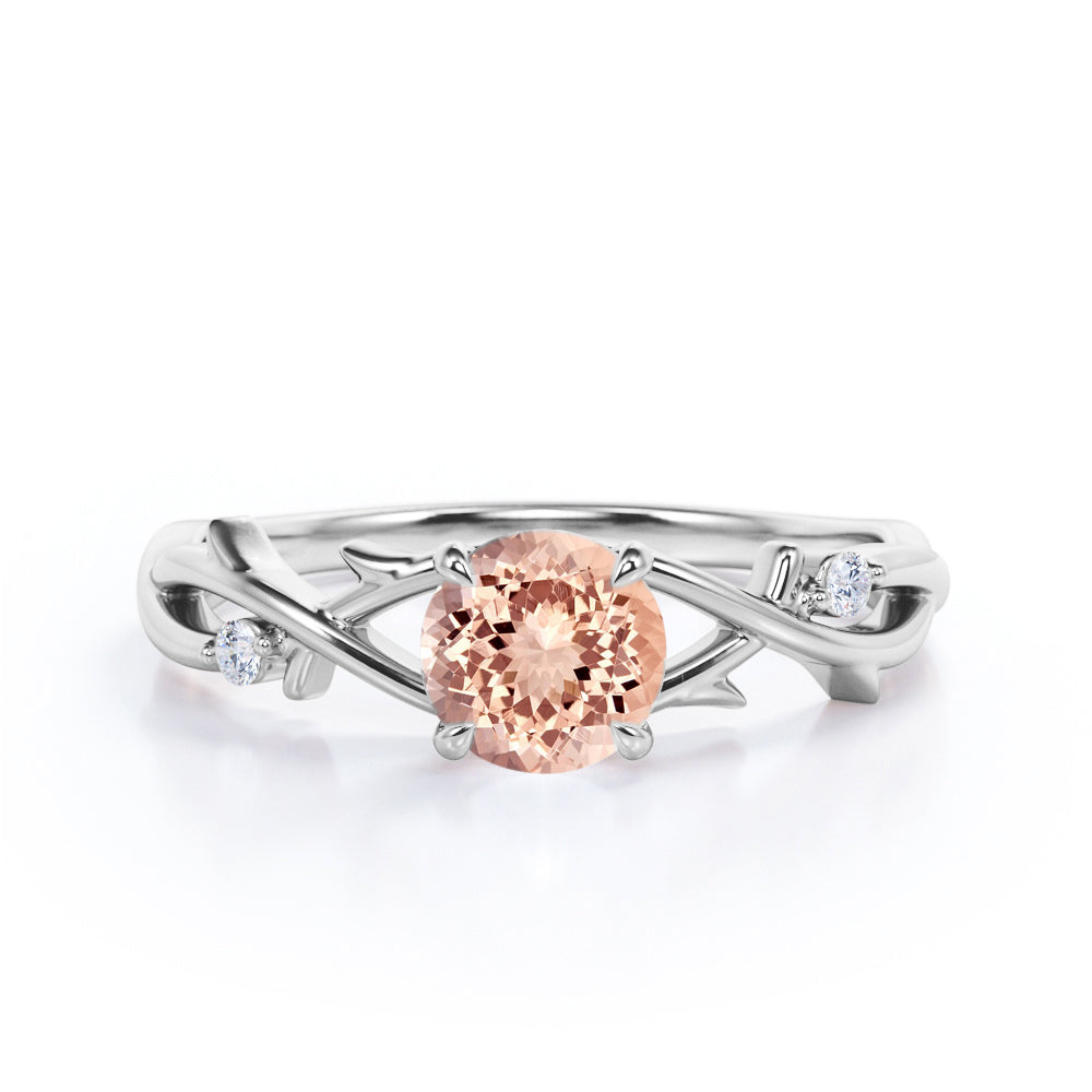 Twisted Twig 0.5 ct Round Morganite Infinity Engagement Ring