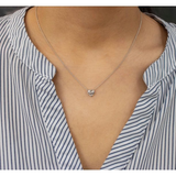 Gorgeous 1 Carat Heart Cut Moissanite Pendant Necklace in 18K White Gold Plating over Silver