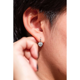 Forever Heart 1.25 Carat Moissanite Earrings in 18K White Gold Plating over Silver