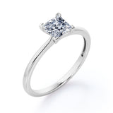 Striking 1 carat Princess Moissanite Solitaire Engagement Ring in Black Gold