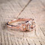 1.25 ct Round Peach Pink Morganite Antique Engagement Ring