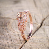 1.25 ct Round Peach Pink Morganite Antique Engagement Ring