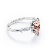 Fancy Star 0.6 carat Kite Morganite and Diamonds Engagement Ring in Rose Gold