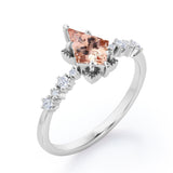 Fancy Star 0.6 carat Kite Morganite and Diamonds Engagement Ring in Rose Gold