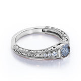 Edwardian 0.60 Ct Round Salt and Pepper Diamond Engagement Ring