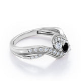 0.7 ct Round Lab Black Diamond Infinity Engagement Ring