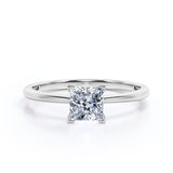 Striking 1 carat Princess Moissanite Solitaire Engagement Ring in Black Gold