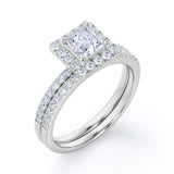 1.75 Carat Princess cut Moissanite Solitaire Engagement Ring in 10k White Gold