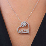 Heart Shaped Moissanite Pendant Necklace in 18K White Gold over Silver