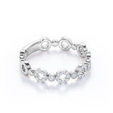 All Girls' Ring - 0.25 carat Circle Dainty Round Cut Moissanite Ring in White Gold - Birthday, Anniversary